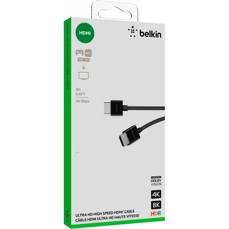 Belkin Кабель HDMI (M/M) 2м, 2.1, High Speed Ethernet, чорний