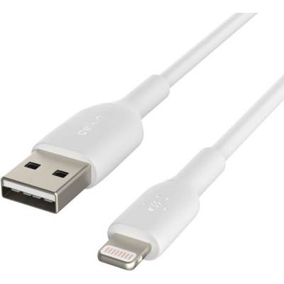 Belkin USB-A - Lightning, PVC[Кабель USB-A > Lightning заряджання/синхронізації 1м, 12Вт, PVC, білий]
