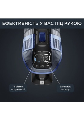 Rowenta Пилосос безпровідний XFORCE FLEX 14.60 AQUA, 200Вт, вологе прибирання, конт пил -0,9л, автон. робота до 70хв, НЕРА, чорно-синій