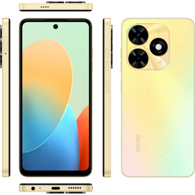 TECNO Смартфон Spark Go 2024 (BG6) 6.56` 3/64ГБ, 2SIM, 5000мА рік, Alpenglow Gold