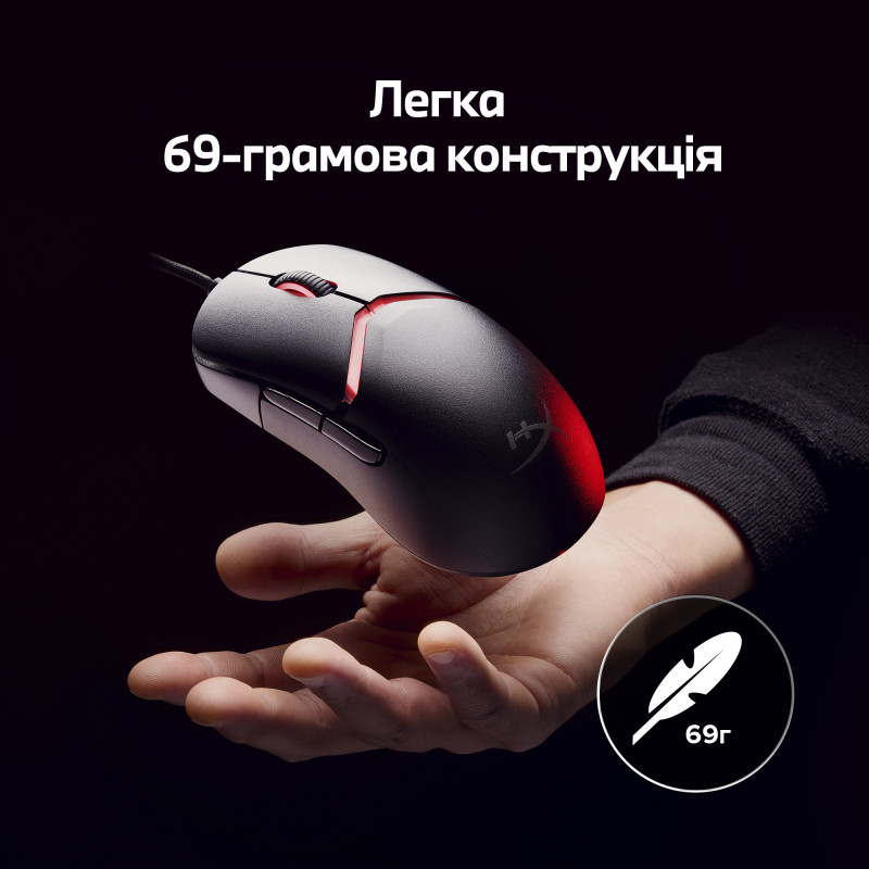 HyperX Миша Pulsefire SAGA, RGB, USB-A, чорний