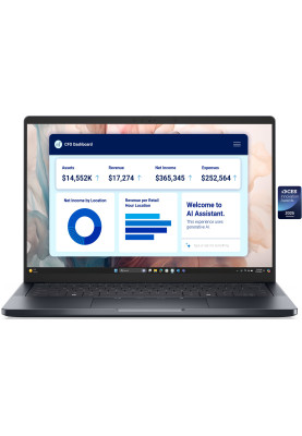 Dell Ноутбук Pro 14 14" FHD + AG, Intel U7 268V, 32GB, F512GB, UMA, Win11P, чорний