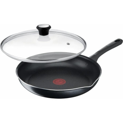 Tefal Сковорода з кришкою Day by Day, 24см, з кришкою, алюміній, бакеліт, скло, чорний