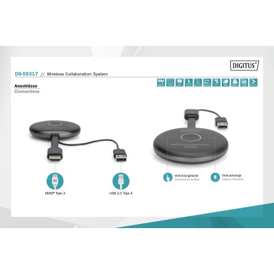 Digitus Система для презентацій Click & Present Pro - Wireless Collaboration System HDMI, 2xTX, 1xRX