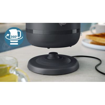 Philips Електрочайник Series 1000, Strix, пластик, мат, чорний