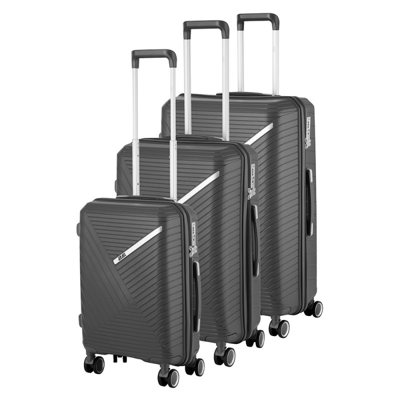 2E Набір пластикових валіз , SIGMA,(L+M+S), 4 колеса, графіт