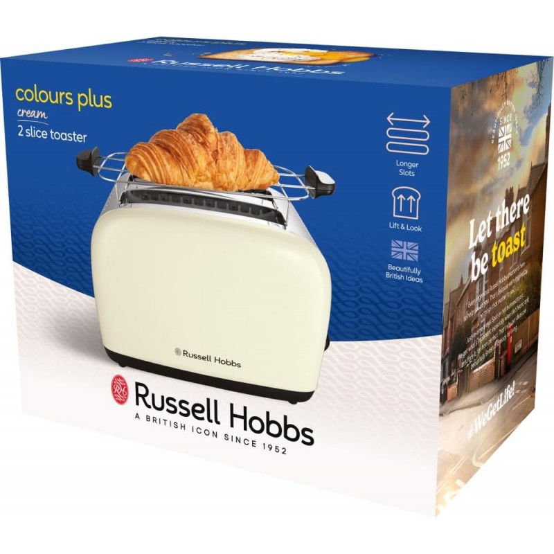 Russell Hobbs Тостер Colours Plus, 1600Вт, нержав., підігрів,разморозка, бежевий