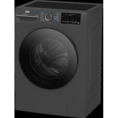 Beko Пральна машина  фронтальна, 8кг, 1400, A, 50см, дисплей, пар, інвертор, темно-сірий
