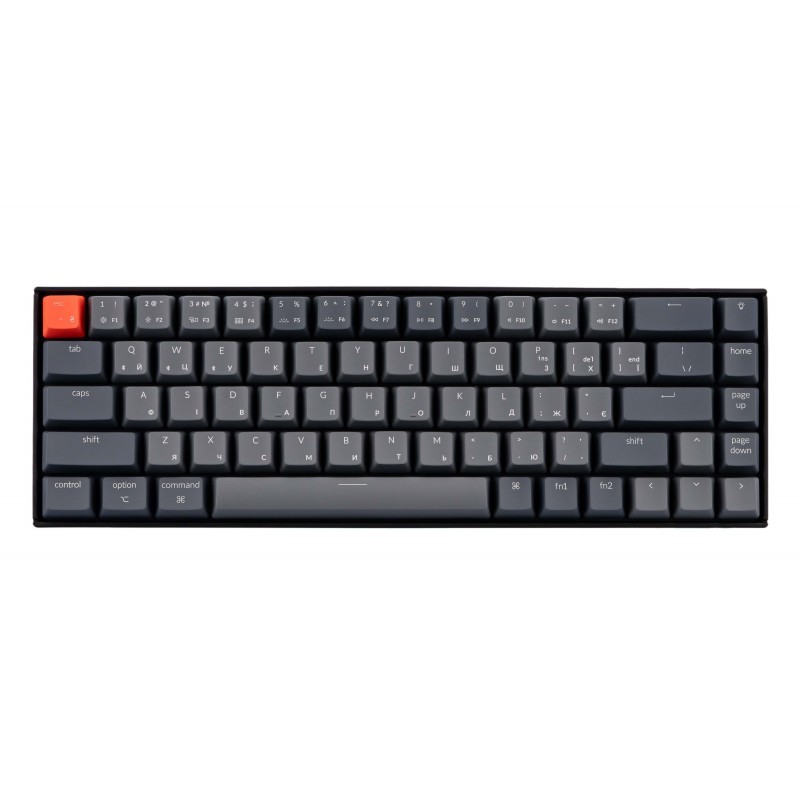 Keychron Клавіатура механічна K6 68Key, Gateron G Pro Blue, BT/USB-A, EN/UKR, White LED, Black