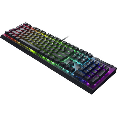 Razer Клавіатура механічна BlackWidow V4 X, 110key, Yellow Switch, USB-A, EN/RU, RGB, чорний