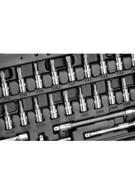 Neo Tools Набір інструментів, Набір торцевих головок, 53шт, 1/4", CrV, кейс