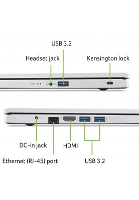 Acer Ноутбук Aspire 3 A317-54 17.3" FHD IPS, Intel i7-1255U, 16GB, F512GB, UMA, Lin, сріблястий