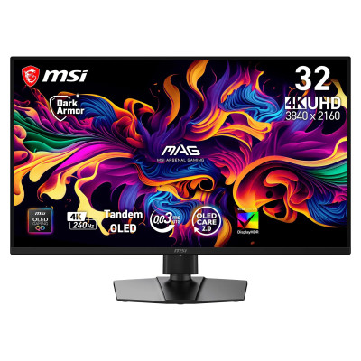 MSI Монітор MSI 31.5" MAG 321UP QD-OLED-X24 2xHDMI, DP, USB-C, Audio, QD-OLED, 3840x2160, 240Hz, 0.03ms, DCI-P3 99%, FreeSync, Pivot, HDR500