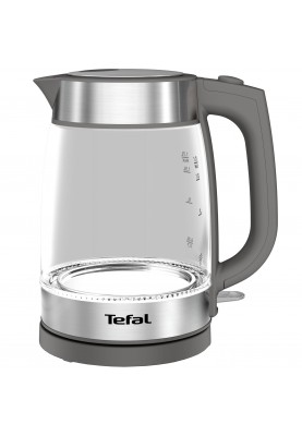 Tefal Електрочайник Glass Kettle, 1,7л, скло, сірий