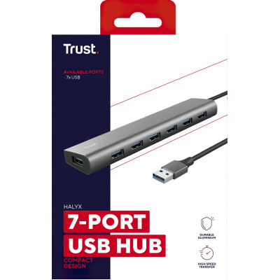 Trust USB-хаб DALYX 7-IN-1 USB-A 3.2 ALUMINIUM Trust USB-хаб DALYX 7-IN-1 USB-A 3.2 ALUMINIUM