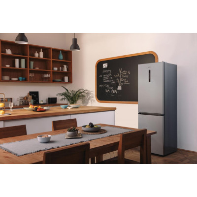 Gorenje Холодильник з нижн. мороз. камерою, 185х60х60см, 2 двері, 210 (110) л, А ++, NoFrost Plus, Зона св-ті, Зовн. Диспл, сірий
