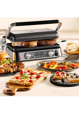 Braun Гриль притискний MultiGrill 9 Pro, 2200Вт, темп. режимів-6, розкриття на 180°, метал, пластик, металік