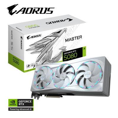 Gigabyte Відеокарта GeForce RTX 5080 16GB GDDR7 AORUS MASTER ICE