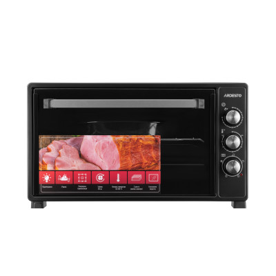 ARDESTO Електропіч 1700Вт, 48л, хром.тени, таймер, підсвічув., вертел, чорний