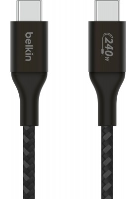 Belkin Кабель USB-C > USB-C заряджання/синхронізації 1м, 240Вт, Type-C, плетений, чорний