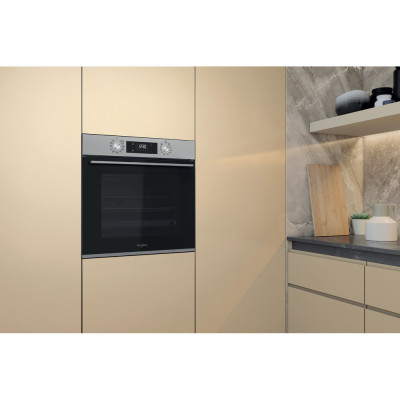 Whirlpool Духова шафа електрична, 71л, A+, дисплей, конвекція, телескопічні напрямні, нерж