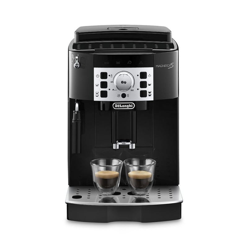 Delonghi Кавомашина, 1.8л, зерно+мелена, авторецептів -6, підігрів чашок, кавомолка,подача гар. води, чорний