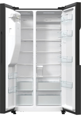 Gorenje Холодильник SBS, 179х70х92см, 2 двері, 376(190)л, А++, NF+, Інв., Зона св-ті, диспенсер, генератор льоду, Зовн. Диспл, чорний