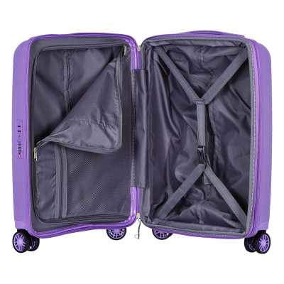 2E Валіза, Aero, поліпропілен, мала, 35/44 л, TSA, 4 колеса, EXP, лавандовий