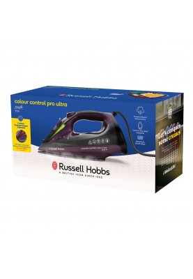 Russell Hobbs Праска Colour Control Pro Ultra, 2800Вт, 380мл, паровий удар -195гр, самоочищення, індик.температури, керам. підошва, сіро-фіолетовий