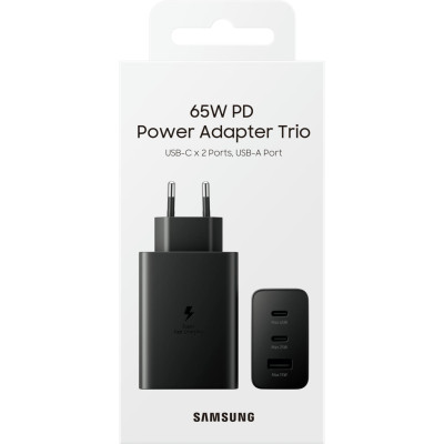 Samsung Зарядний пристрій мережевий 65Вт 2xUSB-С PD PPS/USB-A, чорний