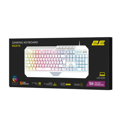 2E Gaming Клавіатура KG315 RGB USB White Ukr