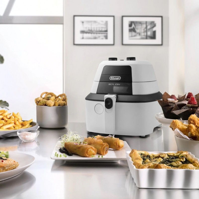 Delonghi Мультипіч IdealFry 1700Вт, чаша-3,5л, механічне керування, 6 авто. программ, пластик, білий