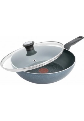 Tefal Сковорода ВОК з кришкою Generous Cook, 28см, алюміній, бакеліт, скло, чорний