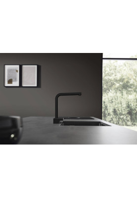 Hansgrohe Змішувач для кухні Aquno Select M81, довж.виливу - 210мм, поворотний, витяжний, 1 важіль, чорний матовий