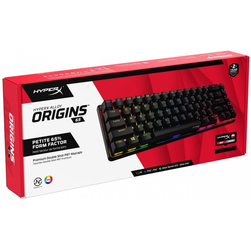 HyperX Клавіатура  Alloy Origins 65 Red USB RGB ENG/RU, Black