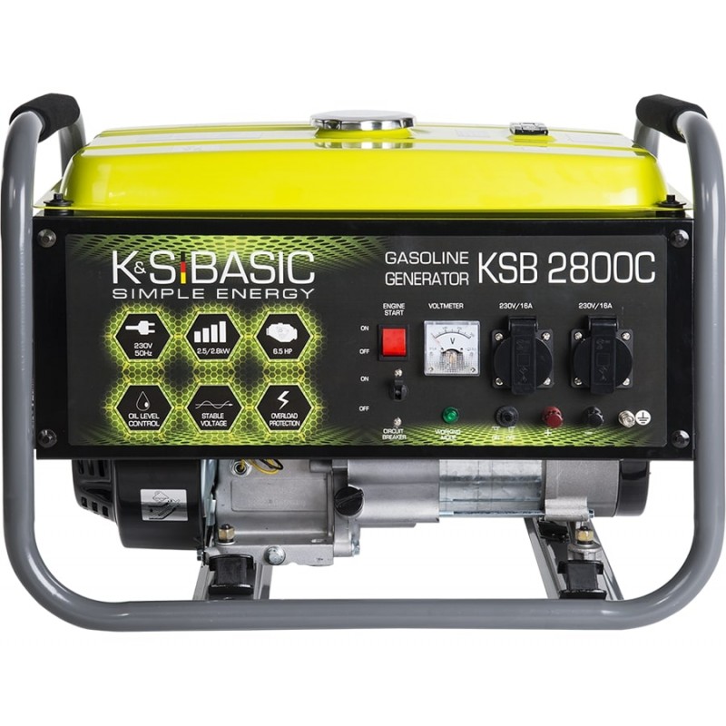 Könner & Söhnen Генератор бензиновий Basic KSB 2800C, 230В, 2.8кВт,ручний заупуск,36.6кг