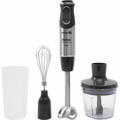 Tefal Блендер заглибний Quickchef 1000Вт, 3в1, чаша-800мл, чопер-500мл, турборежим, сріблясто-чорний