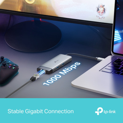TP-Link Хаб USB UH6120C USB-A > 2xUSB3.0/1xUSB-C/1xHDMI/1xRJ-45/1xPD 100Wh