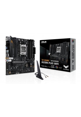 ASUS Материнcька плата TUF GAMING A620M-PLUS WIFI sAM5 A620 4xDDR5 HDMI DP mATX