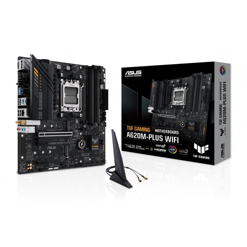 ASUS Материнcька плата TUF GAMING A620M-PLUS WIFI sAM5 A620 4xDDR5 HDMI DP mATX