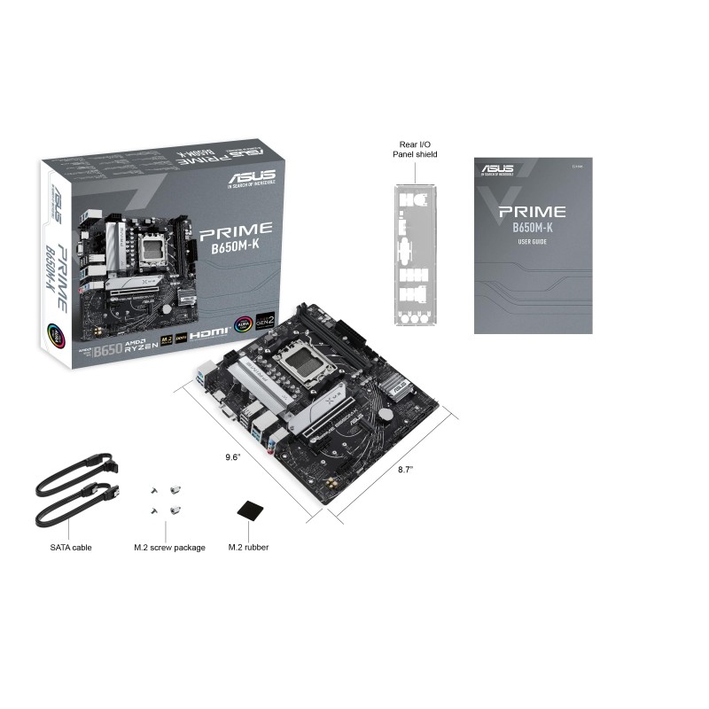 ASUS Материнcька плата PRIME B650M-K sAM5 B650 2xDDR5 M.2 HDMI D-Sub mATX