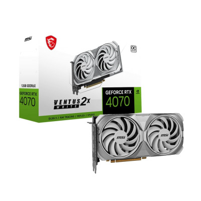 MSI Відеокарта GeForce RTX 4070 12GB GDDR6X VENTUS 2X OC WHITE