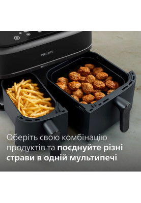Philips Мультипіч Ovi Dual Series 3000 2750Вт, чаша-6+3л, сенсорне кер., 2 контейнери, 8 авто. програм, пластик, чорний
