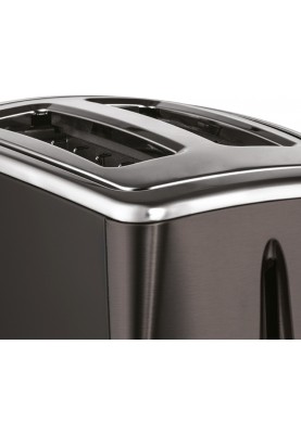 Russell Hobbs Тостер Matte Black 2 Slice, 1550Вт, нержавіюча сталь, підігрів, розморозка, чорний