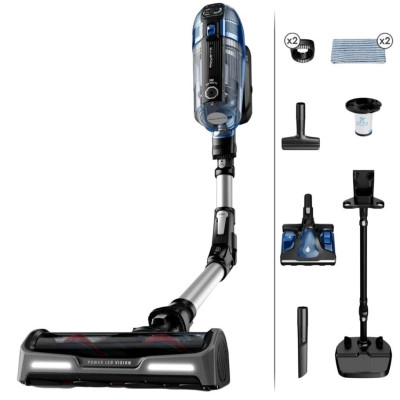 Rowenta Пилосос безпровідний X-FORCE FLEX 14.60 AQUA DOCKING, 200Вт, вологе прибирання, конт пил -0,9л, автон. робота до 70хв, HEF system 99,9%, чорно-синій