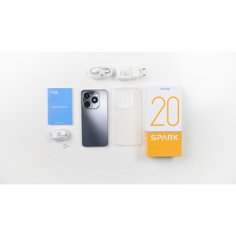 TECNO Смартфон Spark 20 (KJ5n) 6.56" 8/256ГБ, 2SIM, 5000мА•год, Magic Skin Blue