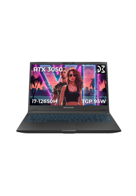 Dream Machines Ноутбук RG3050-15 15.6FHD IPS, Intel i7-12650H, 32GB, F1TB, NVD3050-4, DOS, чорний