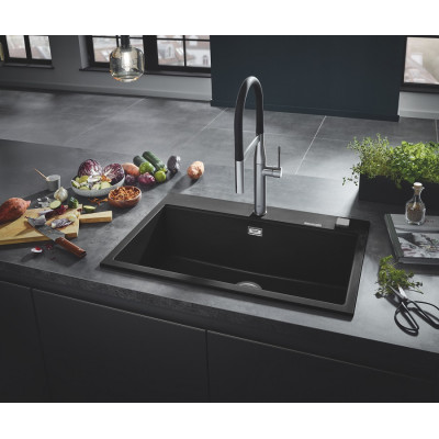 Grohe Змішувач для кухні Essence, довж.виливу - 240мм, поворотний/гнучкий, 1важіль, супер сталь