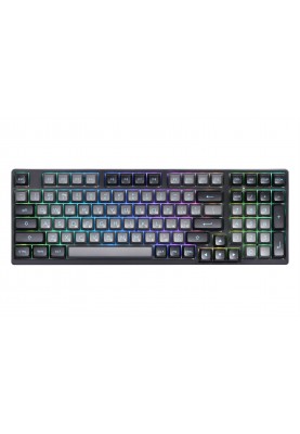 Akko Клавіатура механічна 3098N Black&Cyan 98Key, TTC Flame, BT/WL/USB-A, Hot-swappable, EN/UKR, RGB, Чорний