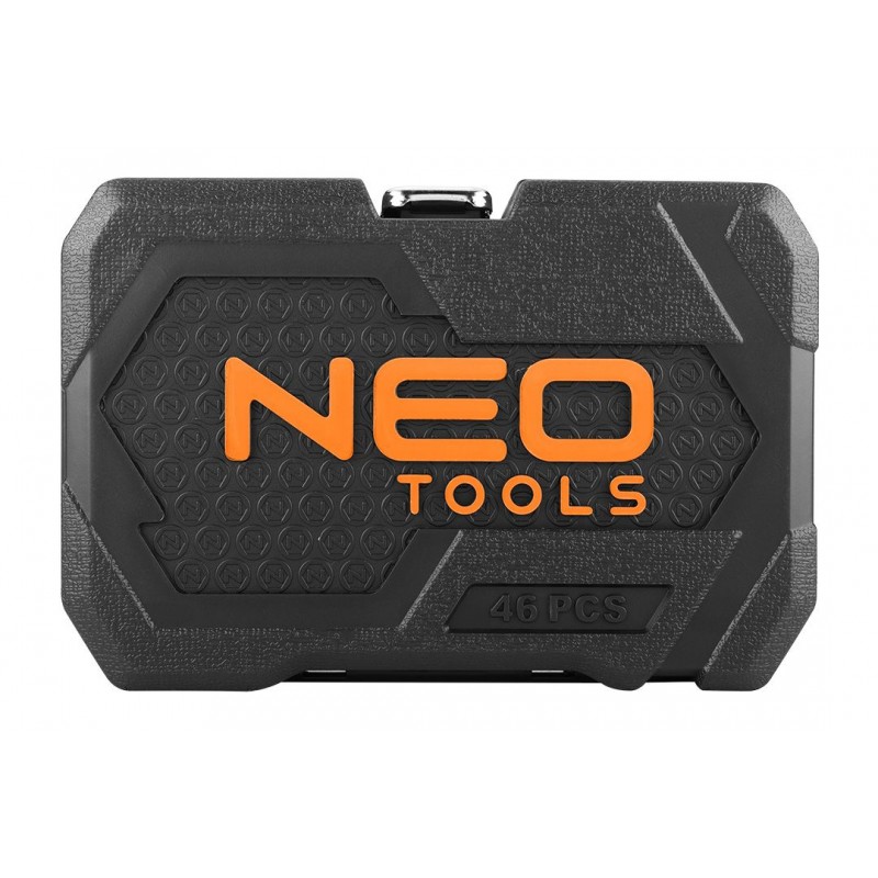 Neo Tools Набір інструментів, Набір торцевих головок, 46шт, 1/4", CrV, кейс